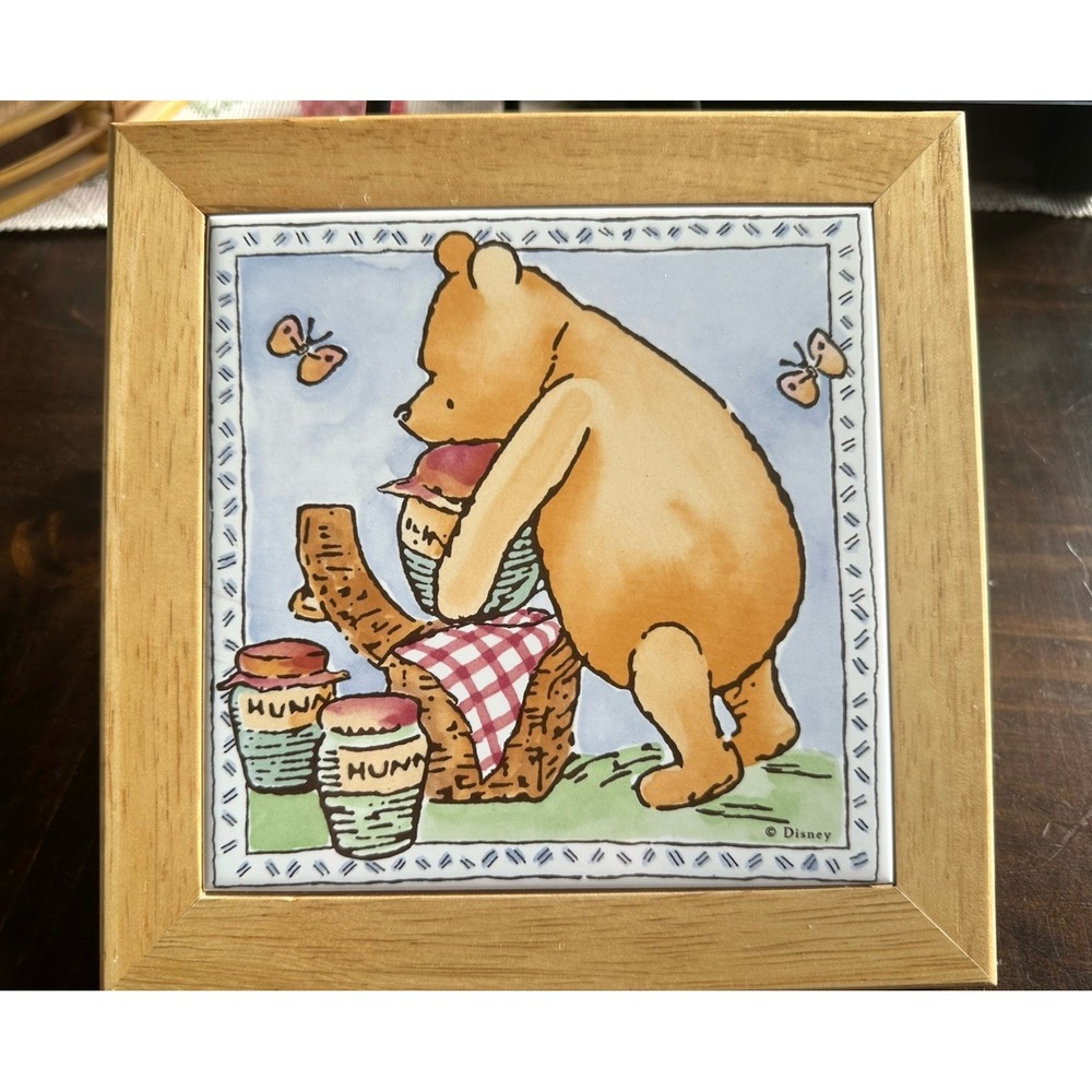 Disney‎ Classic Winnie the Pooh and Hunny Pots Framed Wall Tile 8x8 Selandia